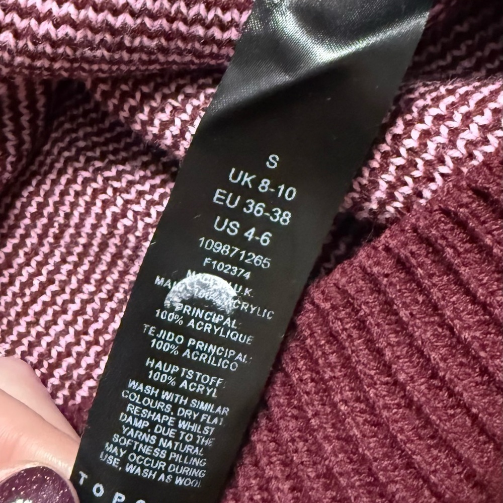 Topshop Maroon 'Choose Happy' Sweater - Picture 6 of 9
